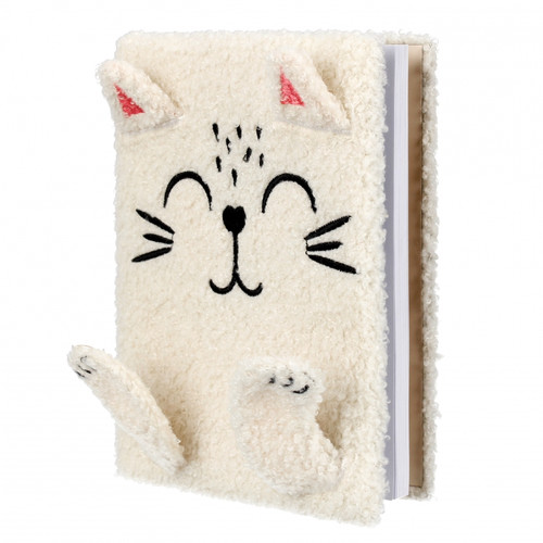 Plush Notebook White Cat