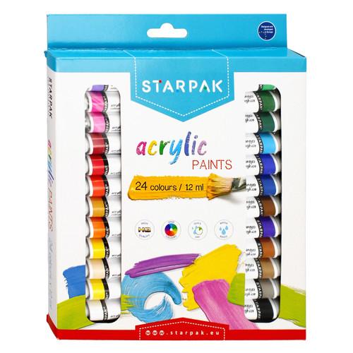 Starpak Acrylic Paints 24 Colours x 12ml