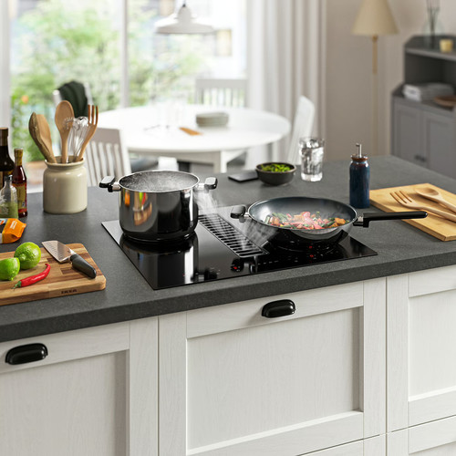 TÄCKNAN Ind hob/int extractor w recirc kit, IKEA 300/black