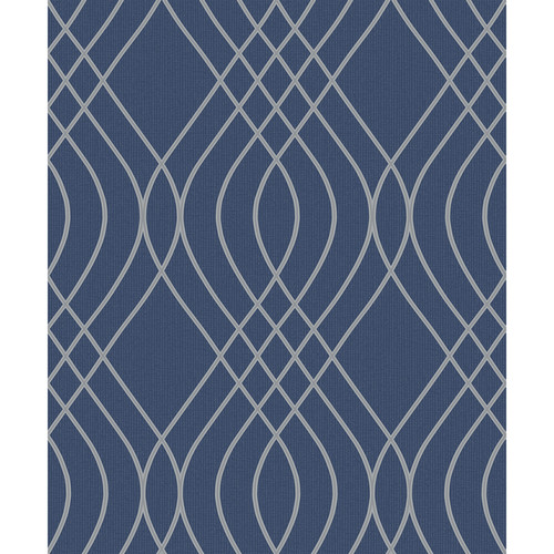 GoodHome Vinyl Wallpaper on Fleece Mavi, blue