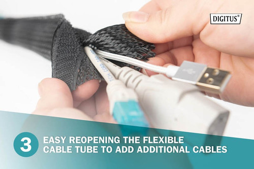 DIGITUS Flexible Cable Tube with Hook and Loop Fastener