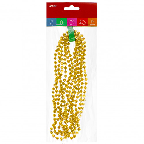Christmas Tree Pearl Bead Chain Garland, Gold, 6 mm x 2.7 m