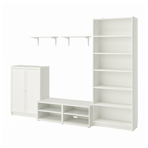 BILLY / BESTÅ TV storage combination, white, 280x40x202 cm