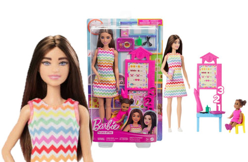 Barbie Teacher Doll With Brunette Fashion Doll JCR76 3+