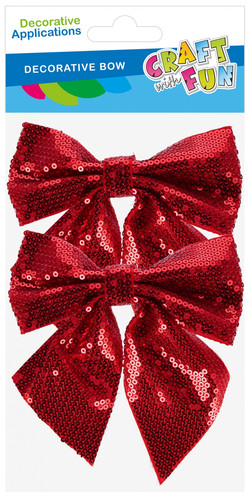 Craft Christmas Decoration Bow 2pcs, 1 set, assorted