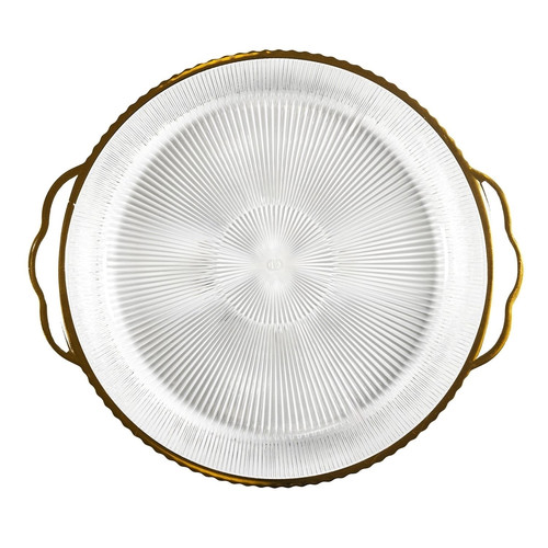 Tray Mirage 38.5cm, oval, gold rim, plastic