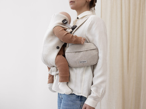 BABYBJORN Pocket Pouch for Baby Carrier, Woven Mélange, Light Beige