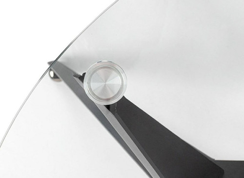Dining Table Troy 90cm, transparent/black