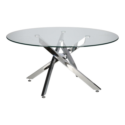 Coffee Table Amber 90cm, transparent/chrome