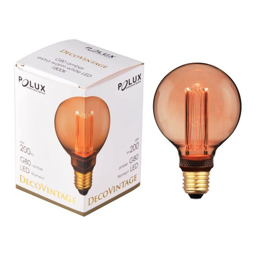 LED Bulb Decorative G80 E27 200lm 1800K amber
