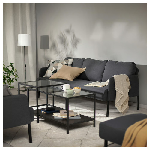 GLOSTAD 3-seat sofa, Knisa dark grey