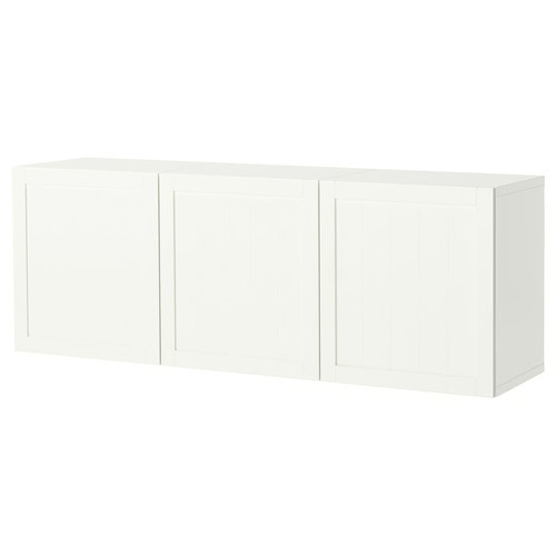 BESTÅ Wall-mounted cabinet combination, white/Pipmakare white, 180x42x64 cm