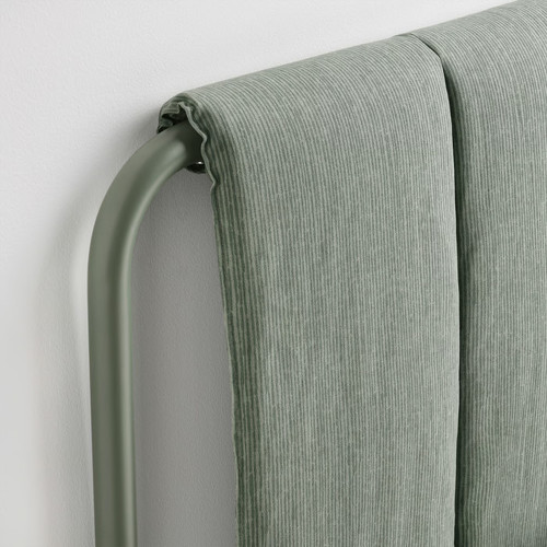 TÄLLÅSEN Upholstered bed frame, Kulsta grey-green, 140x200 cm