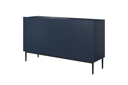 Three-Door Cabinet Nicole 150 cm, dark blue, black legs