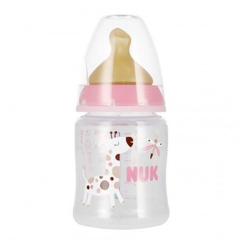 NUK First Choice Plus Baby Bottle with Temperature Control 150ml 0-6m, pink