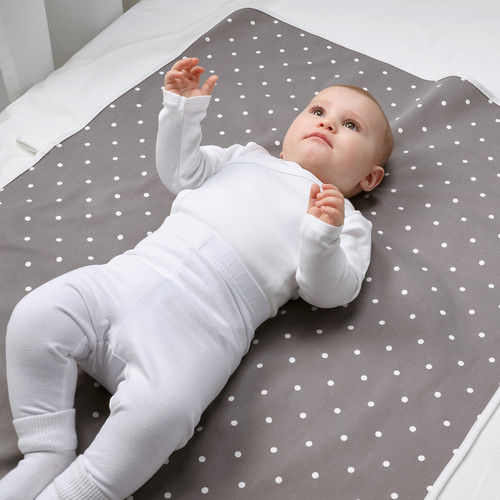 LEN Babycare mat, dotted, grey, 90x70 cm