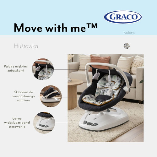 Graco Baby Swing Soother Move with Me Into the Wild 0-9m/0-9kg