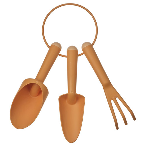 GRÄSMARÖ 3-piece gardening set, in/outdoor orange