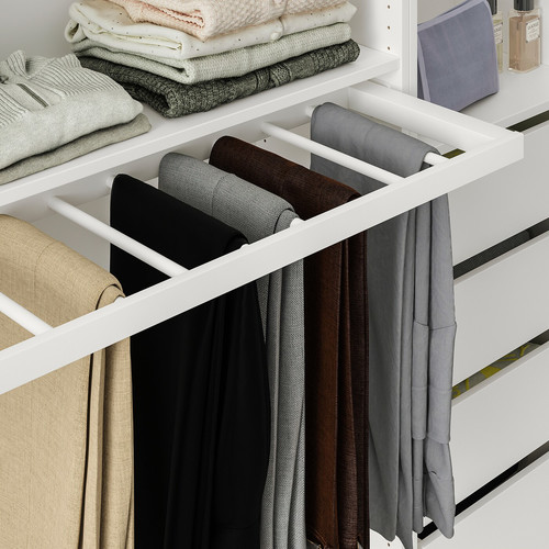 KOMPLEMENT Pull-out trouser hanger, white, 100x35 cm