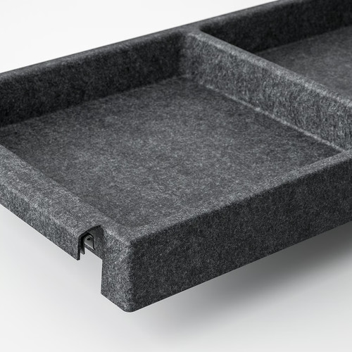 IVAR Shelf, dark grey/felt, 83x30 cm