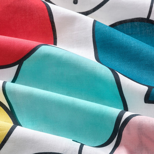 BUSENKEL Duvet cover and pillowcase, balloon pattern/multicolour, 150x200/50x60 cm