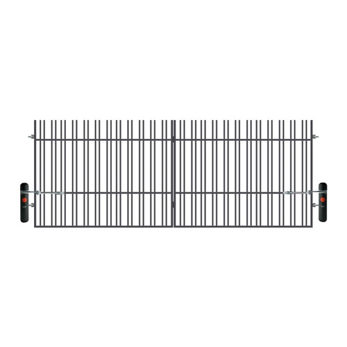 Double Swing Gate with Opening Mechanism 400 x 150 cm, galvanized, anthracite