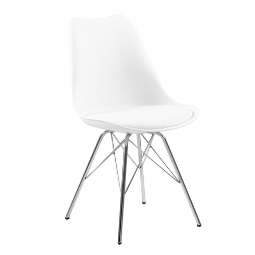 Chair Eris, 1pc, PP/faux leather, white/chrome