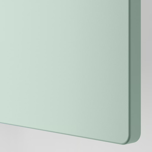 SMÅSTAD / PLATSA Bookcase, white light green/with 2 drawers, 60x57x181 cm