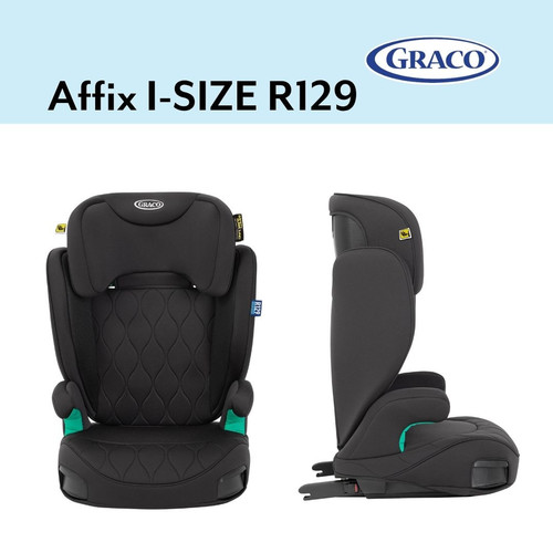 Graco Affix i-Size Car Seat, Midnight, 100−150 cm/ 3.5 -12y