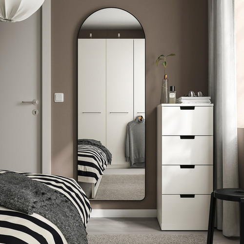 LINDBYN Mirror, black, 60x170 cm