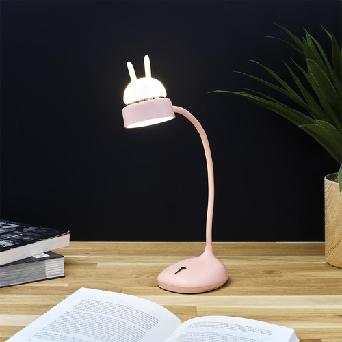 Desk LED Lamp Cat, battery-operated, pink