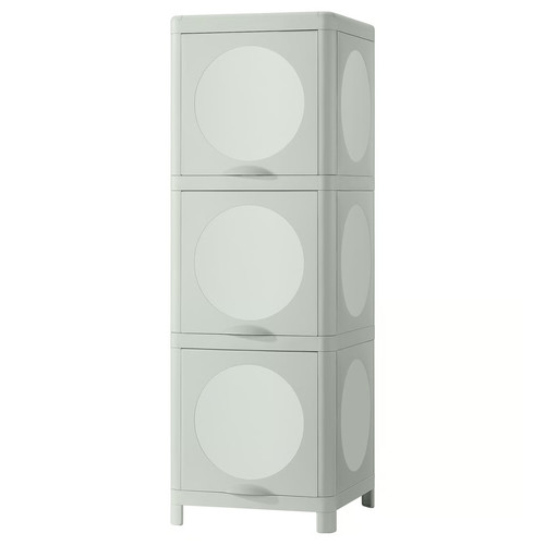 IVÖSJÖN Cabinet with doors, green, 33x34x99 cm