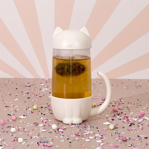 Mug Infuser Kawaii Cat with Fish 300ml
