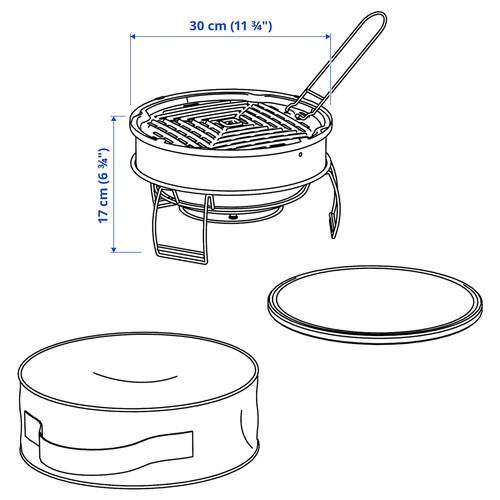 STRANDÖN Barbecue, charcoal blue