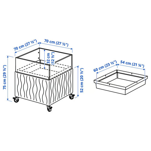 MITTZON Acoustic plant box with castors, Gunnared beige, 70x70x75 cm