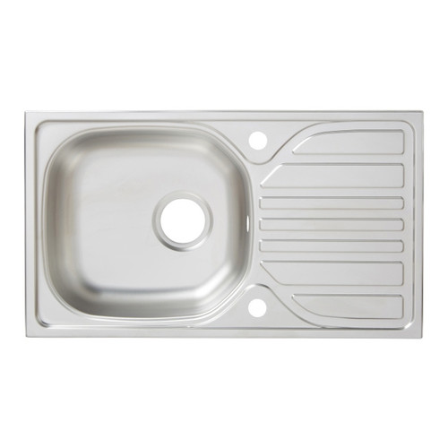Steel Kitchen Sink Turing 1 Bowl with Drainer, linen