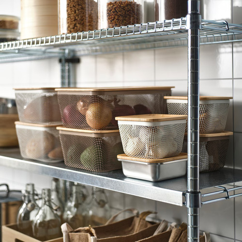 IKEA 365+ Food storage basket, metal/white, 14x14x10 cm
