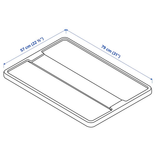 SAMLA Lid for box, transparent, 57x79 cm/55/130 l