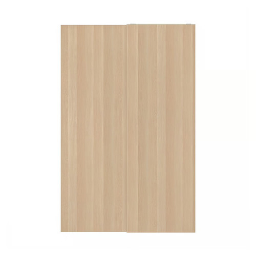 HASVIK Pair of sliding doors, white stained oak effect, 150x236 cm