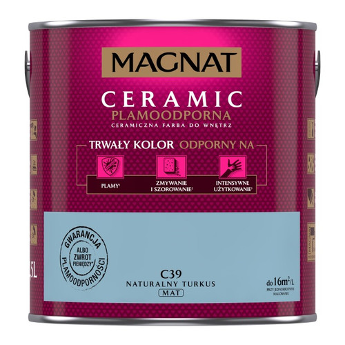 Magnat Ceramic Interior Ceramic Paint Stain-resistant 2.5l, natural turquoise