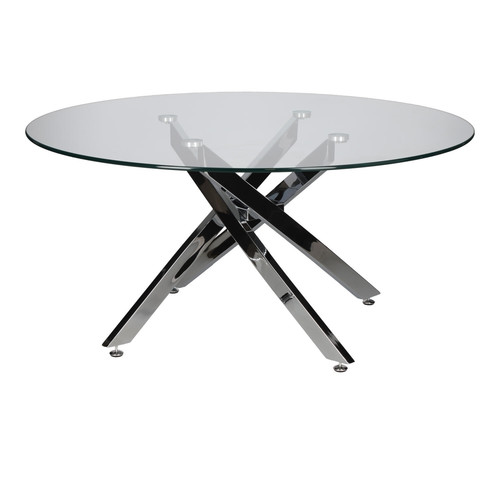 Coffee Table Amber 90cm, transparent/chrome