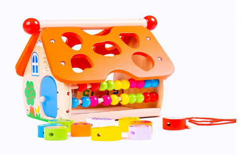 Wooden Shape Sorter Educational Toy House 3+