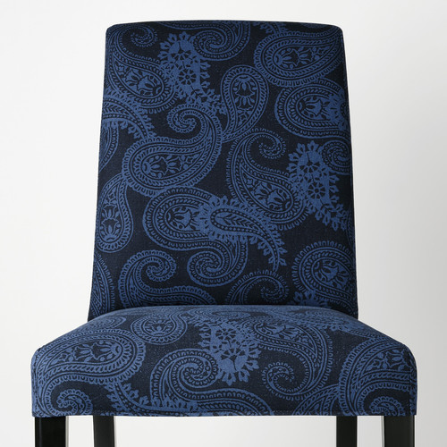 INGATORP/BERGMUND Table and 4 chairs, black/Kvillsfors dark blue/blue, 155/215 cm