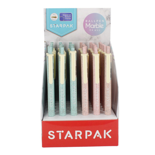 Starpak Retractable Pen Marble 36pcs