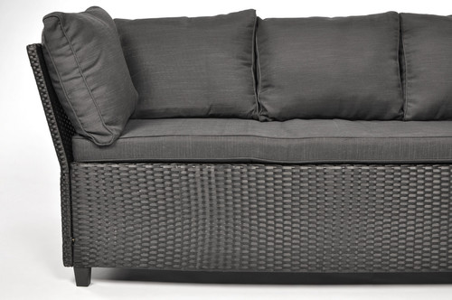Garden Corner Sofa Set with Table, black