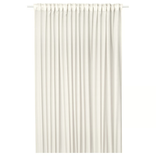 STENFRÖ Sheer curtain, 1 piece, with heading tape/beige, 300x300 cm