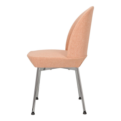 Upholstered Chair Cloe, pink/chrome