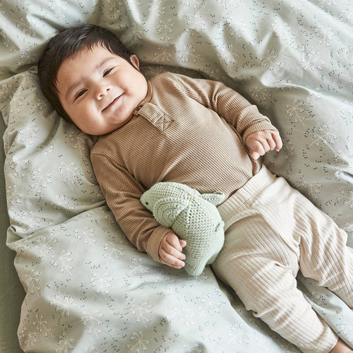 LEANDER Baby bedding, 70x100 cm, meadow, sage green