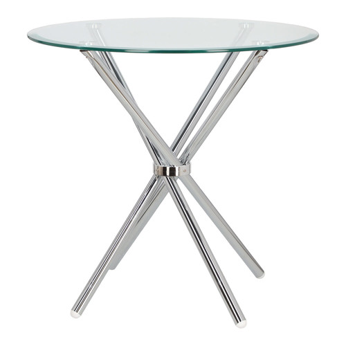 Dining Table Ufo 80cm, transparent/chrome