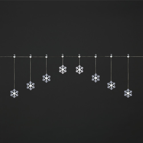 Christmas Lights 8 LED, snowflakes, indoor, cool white